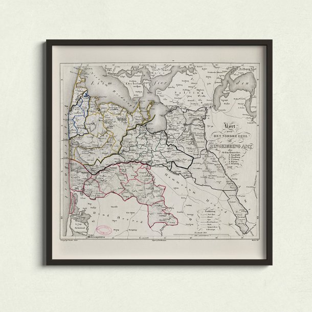 Ringkjbing Amt 1827 - Administrativt kort