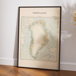 Grnland 1937 - Kort over en - Plakat