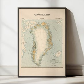 Grnland 1937 - Kort over en - Plakat