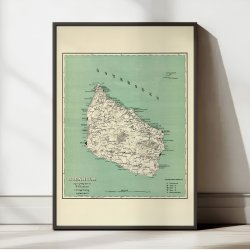 Kort over Bornholm 1884 - F. Christiani