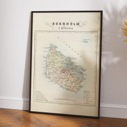 Kort over Bornholm 1857 - Hoffensbergs geografiske kort