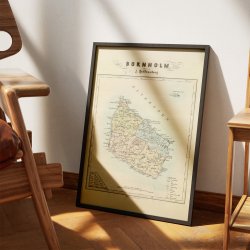 Kort over Bornholm 1857 - Hoffensbergs geografiske kort
