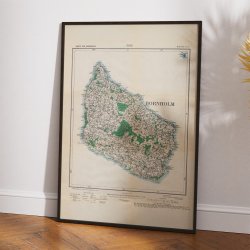 Bornholm 1916 - Tysk militrkort i farver