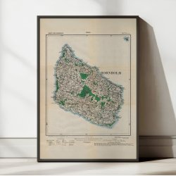 Bornholm 1916 - Tysk militrkort i farver