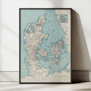 Jernbanekort over Danmark 1925