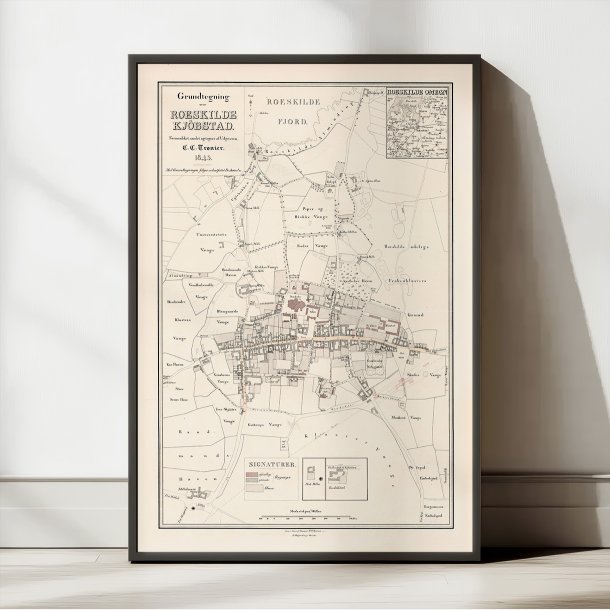 Roskilde By 1845 - Administrativt kort