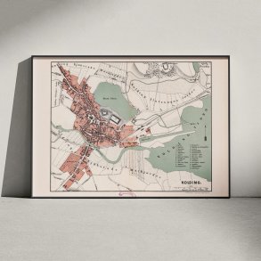 Kolding By 1879 - Topografisk kort