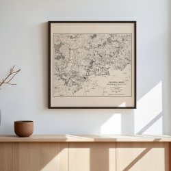 Koldings omegn mod syd 1851 - Militrt kort