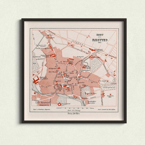 Nstved 1882 - Historisk bykort