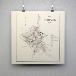 Nstved By 1859 - Historisk bykort