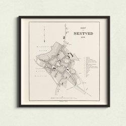 Nstved By 1859 - Historisk bykort