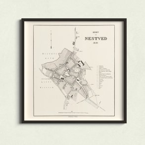 Nstved By 1859 - Historisk bykort