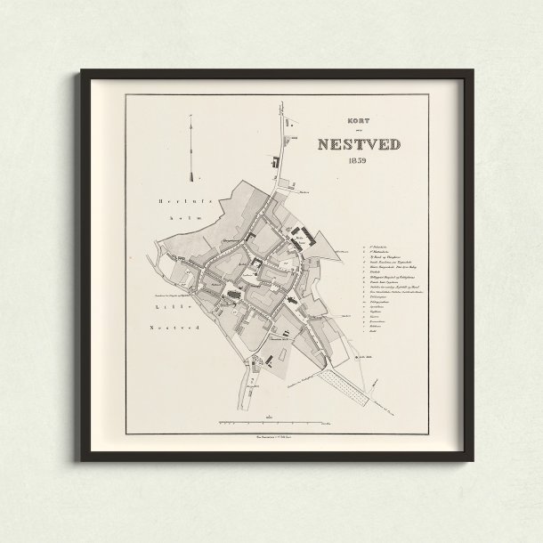 Nstved By 1859 - Historisk bykort