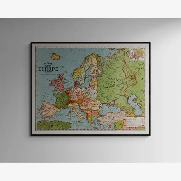 Europa af G.W.Bacon 1923 - Kort - 7558 cm