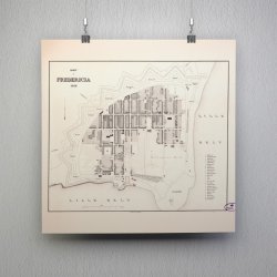 Kort over Fredericia 1858 - Bykort af J. P. Trap