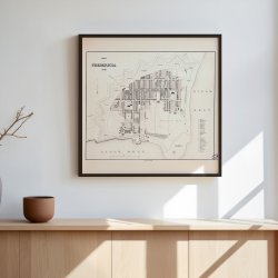 Kort over Fredericia 1858 - Bykort af J. P. Trap