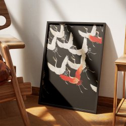 Flyvende Kraner 1910 - Japansk Tekstilkunst