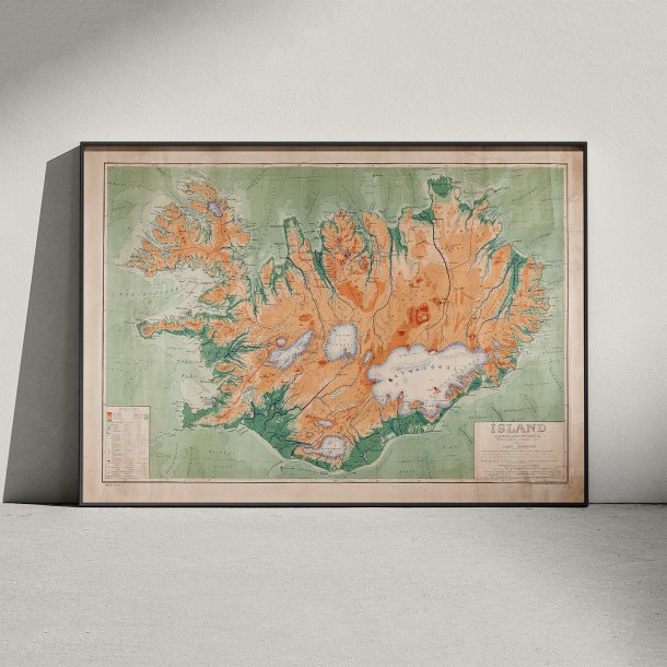 Island 1928 - Landekort - Plakat