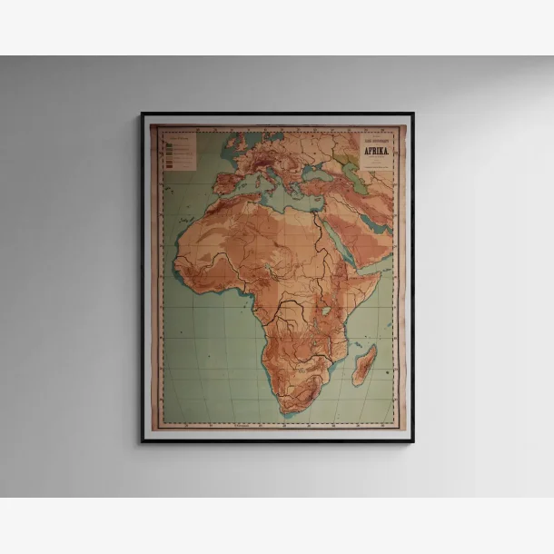 Afrika 1900 - Geografisk Skolekort - 5870 cm