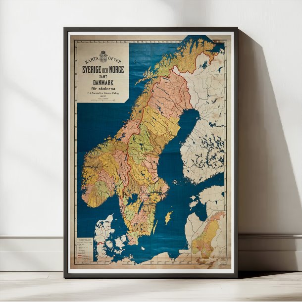 Sverige, Norge Og Danmark 1897 - Skolekort