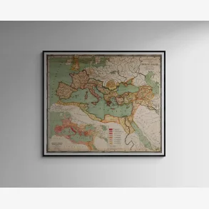 Romerriget 1889 - Skolekort - 7060 cm