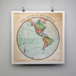 Vestlige Halvkugle 1900 - Kvadratisk tryk