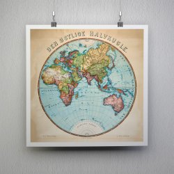 stlige Halvkugle 1900 - Geografisk Kort