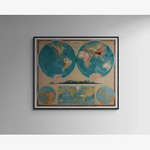 Verdenskort 1942 - Sydow-Habernicht - 70x60 cm