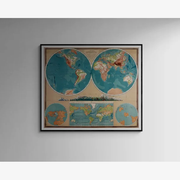 Verdenskort 1942 - Sydow-Habernicht - 70x60 cm