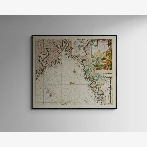 Norges Kyst 1716 - Skort - 70x61 cm