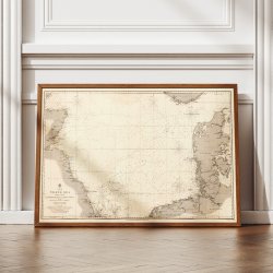 Nordsen 1854 - Engelsk Marinekort