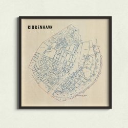 Kbenhavn 1885 - Brandkort over byen
