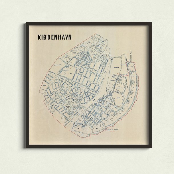 Kbenhavn 1885 - Brandkort over byen