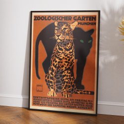 Mnchen Zoo 1912 - Panter &amp; Leopard plakat