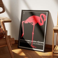Mnchen Zoo 1920 - Flamingo Plakat