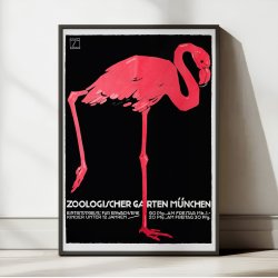 Mnchen Zoo 1920 - Flamingo Plakat