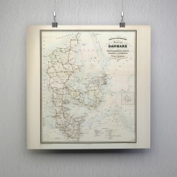 Postvsnet 1859 - Post- og Vejkort over Danmark