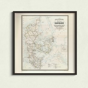 Postvsnet 1859 - Post- og Vejkort over Danmark