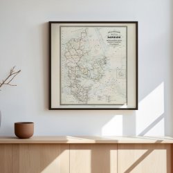 Postvsnet 1859 - Post- og Vejkort over Danmark