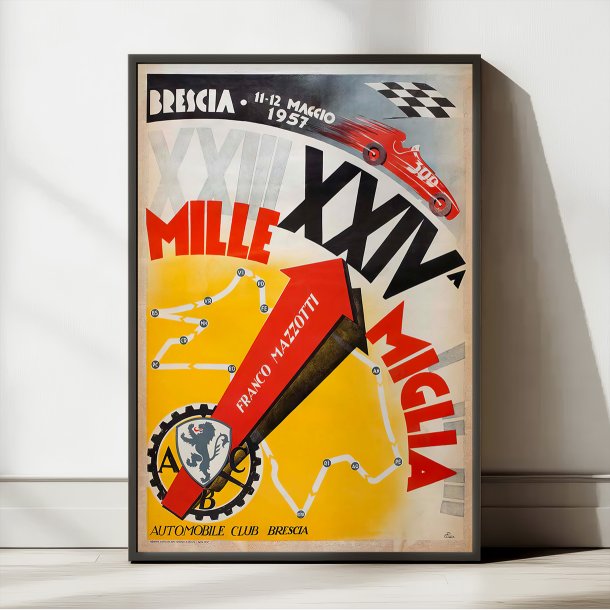 Mille Miglia 1957 - Motorsport - Plakat