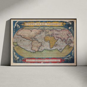 Verdenskort 1570 - Typus Orbis Terrarum - Plakat