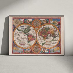 Map of the World 1651 - Plakat