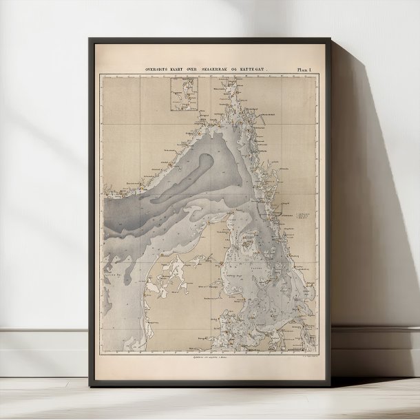 Skagerrak og Kattegat 1877 - Maritimt oversigtskort