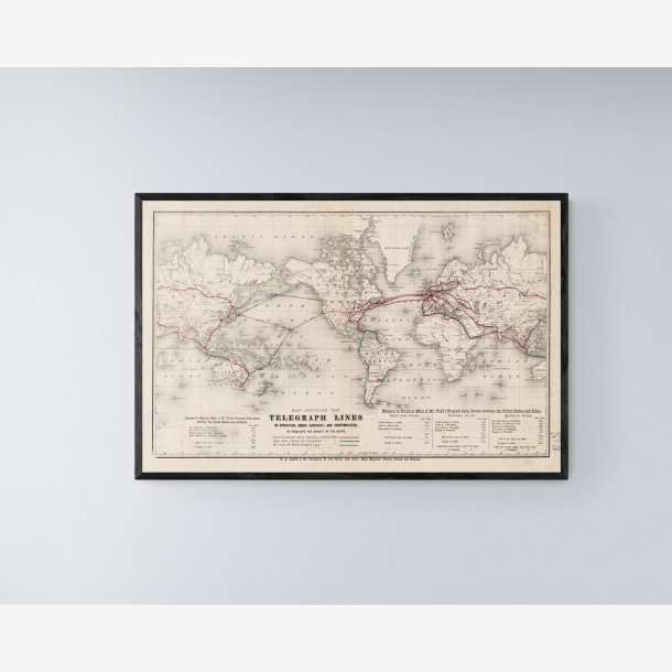 Telegrafkort over verden 1900 - 7750 cm