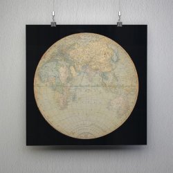 Den stlige halvkugle - Globus plakat