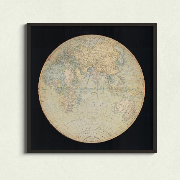 Den stlige halvkugle - Globus plakat