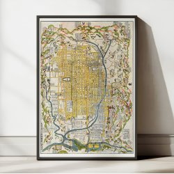 Kyoto, Japan 1696 - Bykort