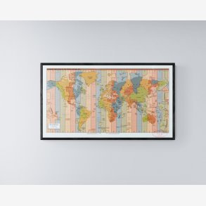 Tidszoner - Verdenskort - 9050 cm