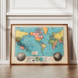 Politisk verdenskort 1942 - Plakat