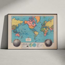 Politisk verdenskort 1942 - Plakat